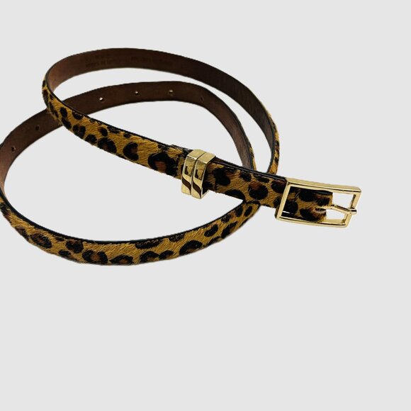 Banana Republic Leopard Print Haircalf Skinny Belt Size XS - Picture 1 of 9